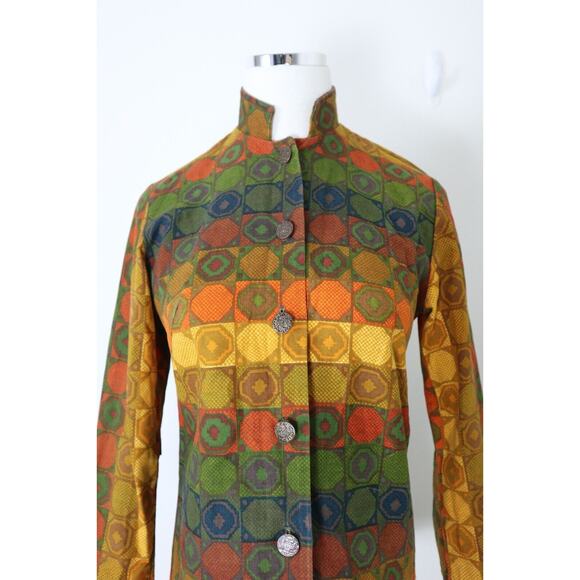 Vintage 1960's "Aladdin" Women's Nehru Collar Button Down Shirt Psychedelic - Picture 2 of 11